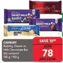 Makro Cadbury - bubbly, dream or milk chocolate bar offer