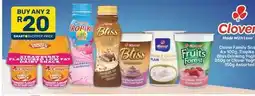 Pick n Pay Clover - family snack, tropika bliss drinking yoghurt or yoghurt offer