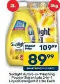 Pick n Pay Sunlight - auto 5-in-1 washing powder or auto 2-in-1 liquid detergent offer