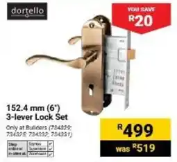 Builders Warehouse dortello 3-lever Lock Set offer