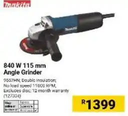 Builders Warehouse Makita 840 W 115 mm Angle Grinder offer