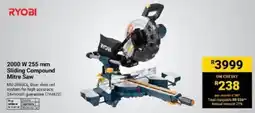 Builders Warehouse RYOBI 2000 W 255 mm Sliding Compound Mitre Saw offer