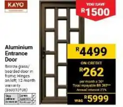 Builders Warehouse KAYO Aluminium Entrance Door offer