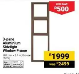 Builders Warehouse 3-pane Aluminium Sidelight Window Frame offer