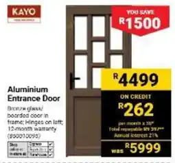 Builders Warehouse KAYO Aluminium Entrance Door offer