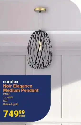 Eurolux Noir Elegance Medium Pendant