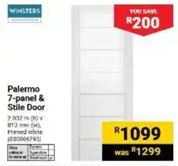 Builders Warehouse Winsters Palermo 7-panel & Stile Door offer