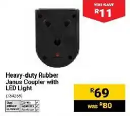Builders Warehouse Heavy-duty Rubber Janus Coupler with LED Light offer