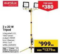Builders Warehouse eurolux 2 x 20 W Tripod offer