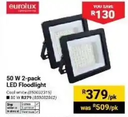 Builders Warehouse eurolux 50 W 2-pack LED Floodlight offer