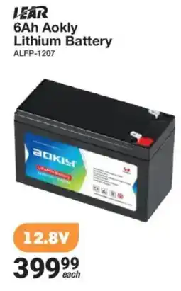 Mica LEAR 6Ah Aokly Lithium Battery offer