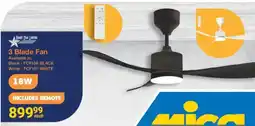 Mica Bright Star Lighting 3 Blade Fan offer