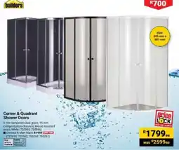 Builders Warehouse Corner & Quadrant Shower Doors offer