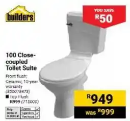 Builders Warehouse builders 100 Close-coupled Toilet Suite offer