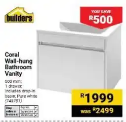 Builders Warehouse Builders Coral Wall-hung Bathroom Vanity offer