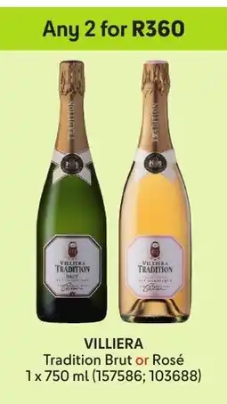 Makro’s liquor Villiera Tradition Brut or Rosé offer