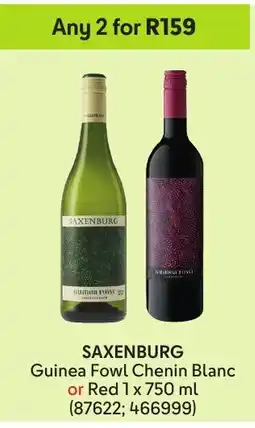 Makro’s liquor Saxenburg Guinea Fowl Chenin Blanc or Red offer