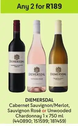 Makro’s liquor Diemersdal Cabernet Sauvignon/Merlot, Sauvignon Rosé or Unwooded Chardonnay offer