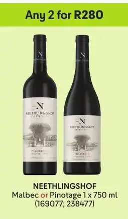 Makro’s liquor Neethlingshof Malbec or Pinotage offer