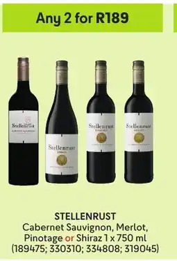 Makro’s liquor Stellenrust Cabernet Sauvignon, Merlot, Pinotage or Shiraz offer