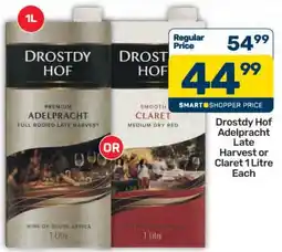 Pick n Pay Drostdy Hof Adelpracht Late Harvest or Claret offer