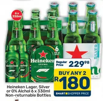 Heineken Lager, Silver or 0% Alcol
