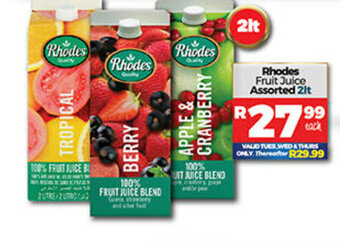 Take 'n Pay Rhodes Fruit Juice Assorted 2lt offer