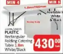 KitKat Cash and Carry PLASTIC Rectangular Folding Catering Table 1.8m White/Black offer