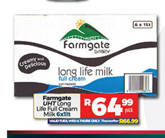 Take 'n Pay Farmgate UHT Long Life Full Cream Milk 6x1lt offer