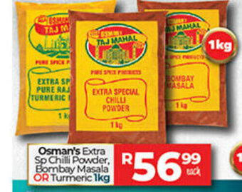 Take 'n Pay Osman's Extra Sp Chilli Powder, Bombay Masala or Turmeric 1kg offer