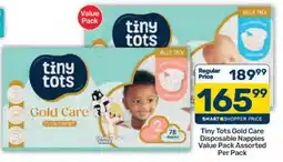 Pick n Pay Tiny Tots Gold Care Disposable Nappies Value Pack Assorted Per Pack offer