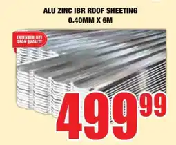 Boxer ALU ZINC IBR ROOF SHEETING 0.40MM X 6M offer