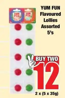 Boxer YUM FUN Flavoured Lollies Assorted 5's offer