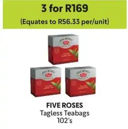 Makro FIVE ROSES Tagless Teabags 102's offer