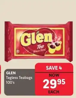 Makro GLEN Tagless Teabags 100's offer