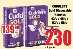 Boxer CUDDLERS Gold Disposable Nappies offer