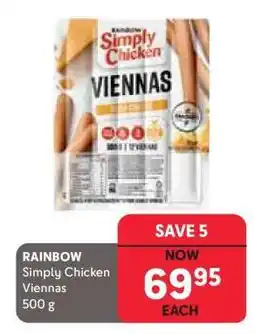 Makro Rainbow Simply Chicken Viennas offer