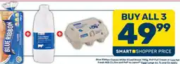 Pick n Pay Hypermarket Blue Ribbon Classic White Sliced Bread, Full Cream or Low Fat Fresh Milk, Large Eggs offer