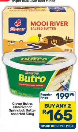 Pick n Pay Hypermarket Clover Butro, Mooiriver or Springbok Butter offer