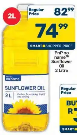 Pick n Pay Hypermarket PnP no name Sunflower Oil 2 Litre offer