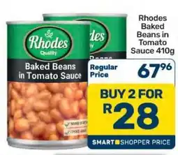 Pick n Pay Hypermarket Rhodes Baked Beans in Tomato Sauce 410g offer