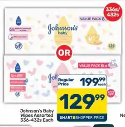 Pick n Pay Hypermarket Johnson's Baby Wipes Assorted offer