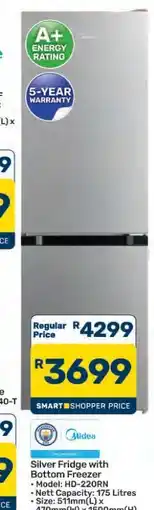 Pick n Pay Hypermarket Silver Fridge with Bottom Freezer offer