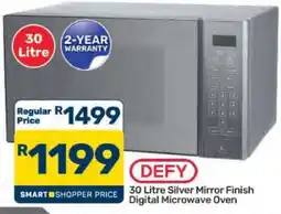 Pick n Pay Hypermarket DEFY 30 Litre Silver Mirror Finish Digital Microwave Oven offer