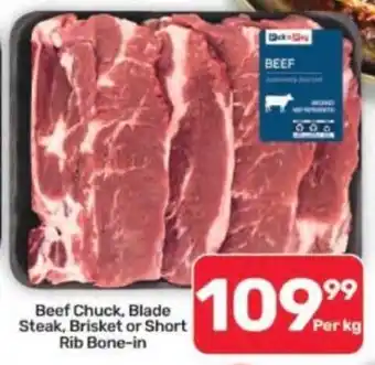Beef Chuck, Blade Steak, Brisket or Short Rib Bone-in