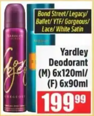 Devland Cash And Carry Yardley Deodorant offer