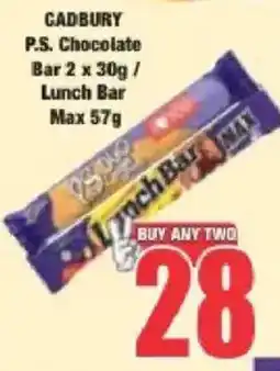 Boxer CADBURY P.S. Chocolate Bar offer