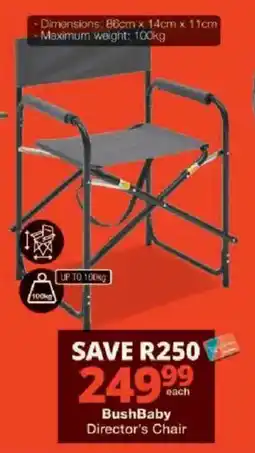 Checkers BushBaby Director's Chair offer