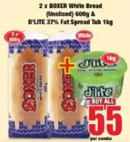 Boxer BOXER White Bread & D'LITE 37% Fat Spread Tub offer