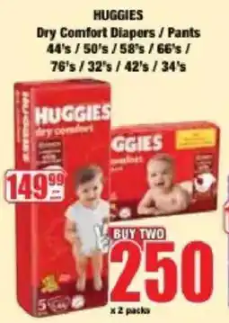 Boxer Huggies Dry Comfort Diapers/ Pants offer